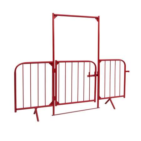 Crowd Barrier Arch Entrance With Gate - Red